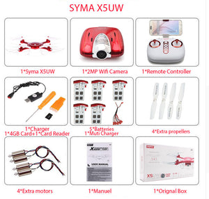 SYMA X5UW & X5UC Drone 720P WIFI FPV With 2MP HD Camera Height Hold One Key Land