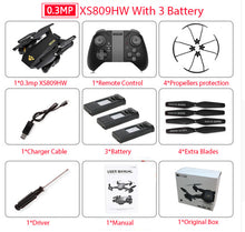 RC Drone Visuo XS809W XS809HW Mini Foldable Selfie Drone with Wifi FPV 0.3MP or 2MP Camera Altitude Hold Quadcopter
