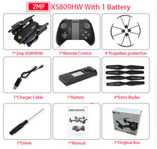 RC Drone Visuo XS809W XS809HW Mini Foldable Selfie Drone with Wifi FPV 0.3MP or 2MP Camera Altitude Hold Quadcopter