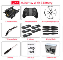 RC Dron Visuo XS809W XS809HW Mini Foldable Selfie Drone  Camera Altitude Hold