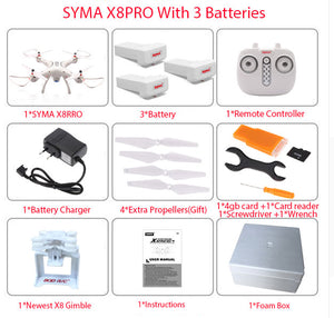 SYMA X8PRO GPS DRONE RC Quadcopter With Wifi Camera FPV Professional  X8 Pro 720P