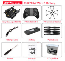 RC Dron Visuo XS809W XS809HW Mini Foldable Selfie Drone  Camera Altitude Hold