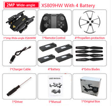 RC Drone Visuo XS809W XS809HW Mini Foldable Selfie Drone with Wifi FPV 0.3MP or 2MP Camera Altitude Hold Quadcopter